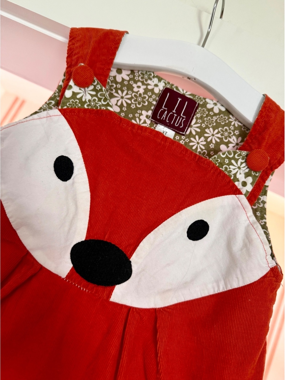 Lil Cactus Fox Corduroy Jumper Sz 3T EUC - Picture 2 of 8